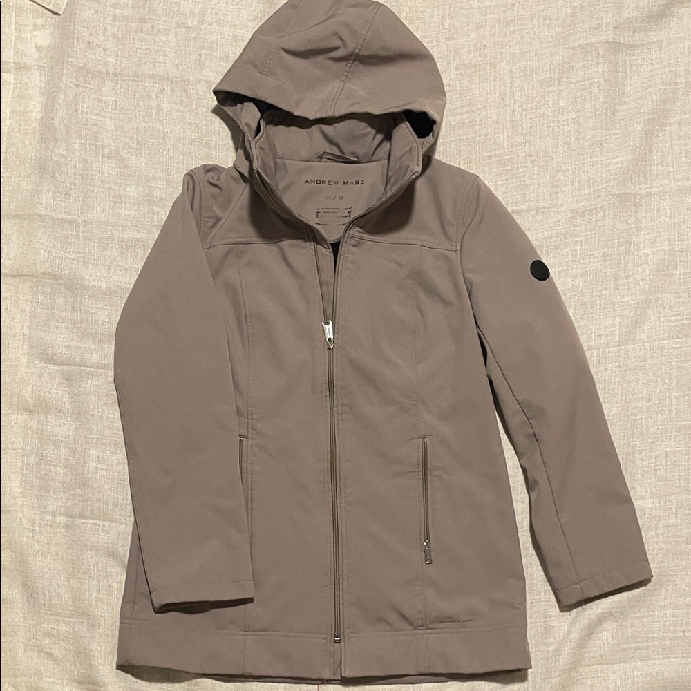 Andrew Marc Ladies Long Softshell Jacket - Medium - Thistle ( Beige)
